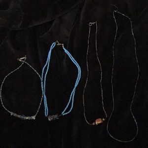 4 handmade beaded necklaces
